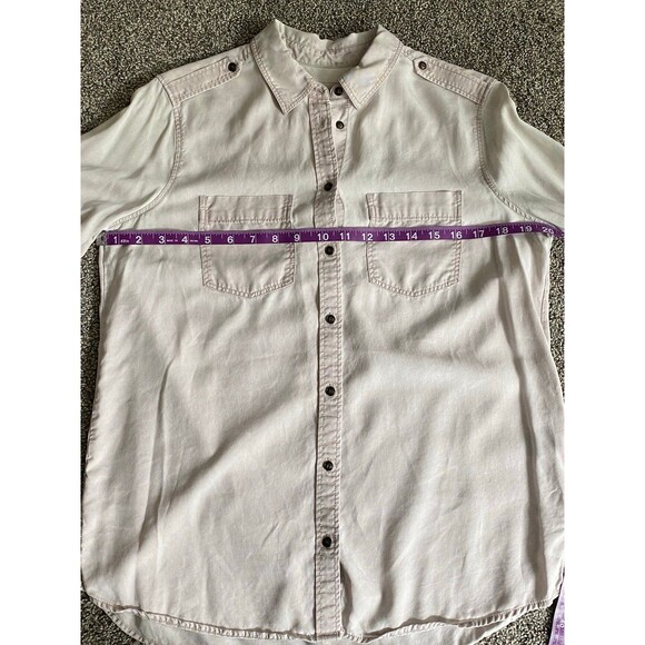 Express Boyfriend Button Down Shirt Blush Pink Long Sleeve Size Small - Picture 4 of 8